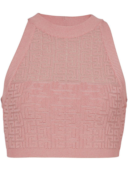 Balmain PB Labyrinth knit top
