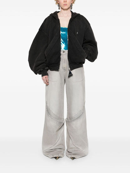 The Attico Wide-leg denim cotton jeans