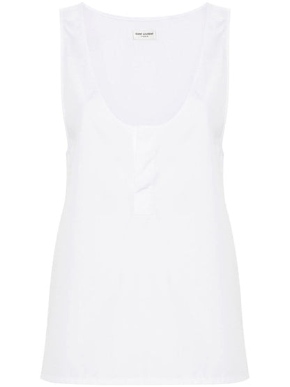 Saint Laurent semi-sheer Henley Tank Top