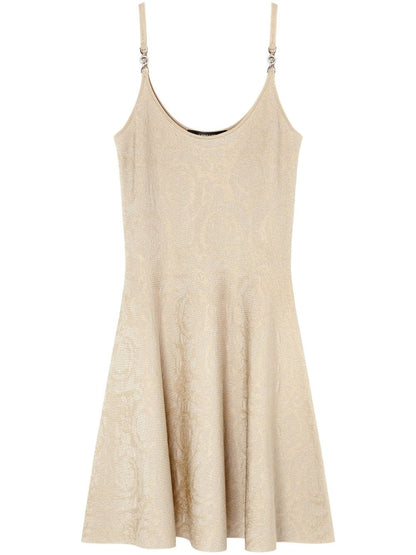 Versace Barocco jacquard flared mini dress