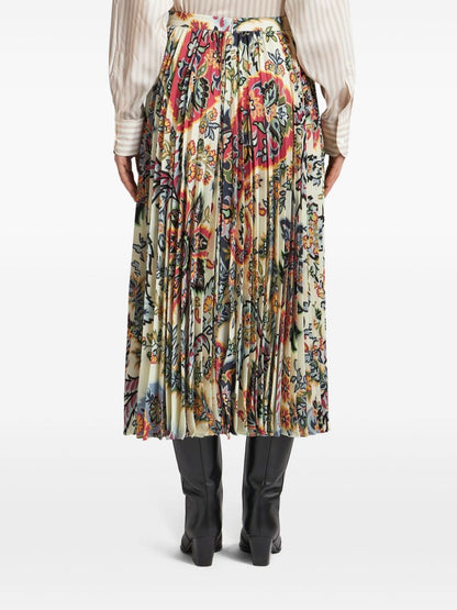 Etro Paisley-print pleated midi skirt