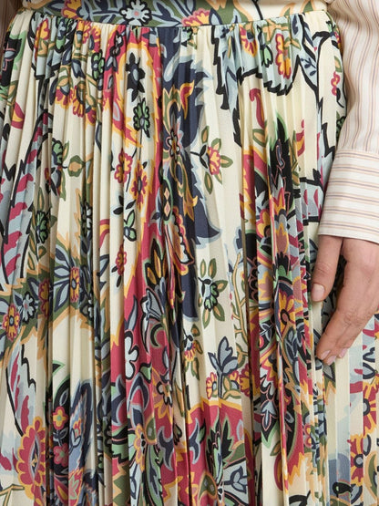 Etro Paisley-print pleated midi skirt