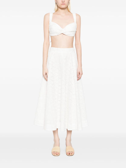 Zimmermann Crush embroidered midi skirt