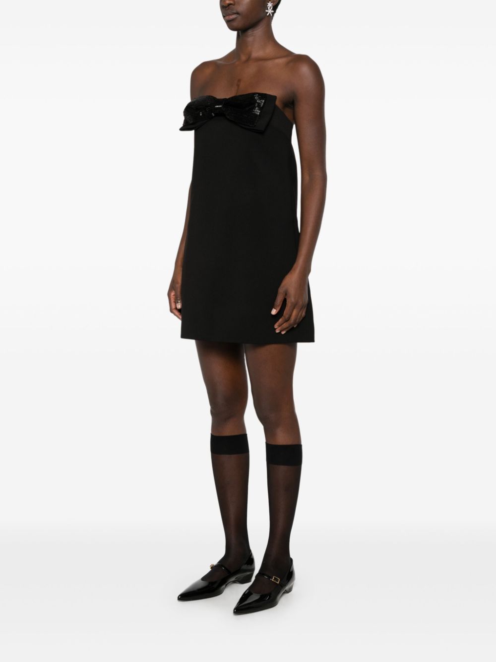 Self-Portrait crepe bandeau mini dress