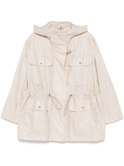 Fay Linen and cotton blend parka coat
