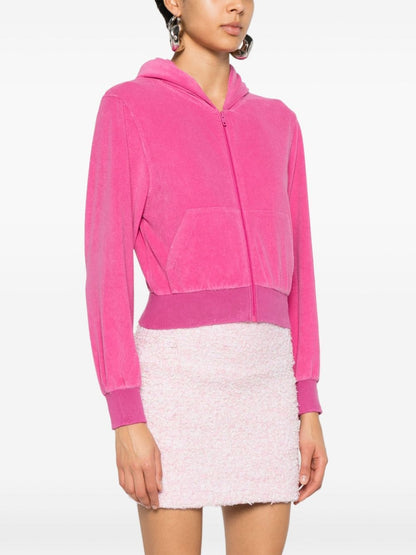 Balenciaga Rhinestone-logo zipped hoodie