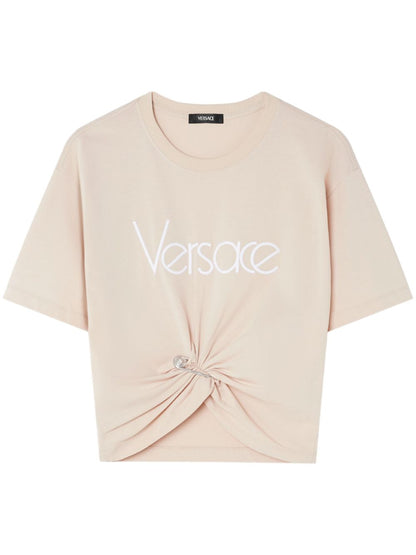 Versace 1978 Re-Edition Logo Safety Pin Short T-Shirt