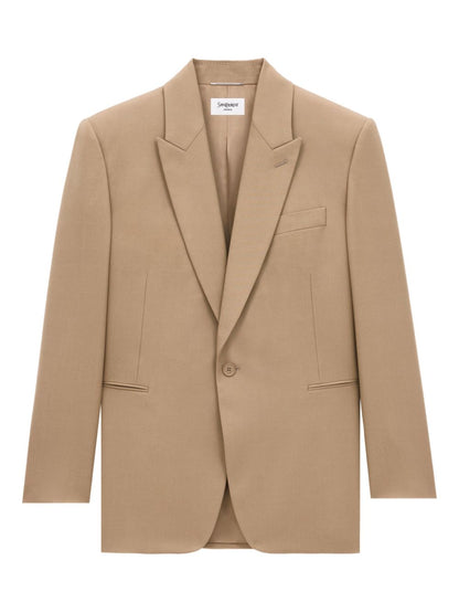 Saint Laurent Natural Blazer Structured Wool