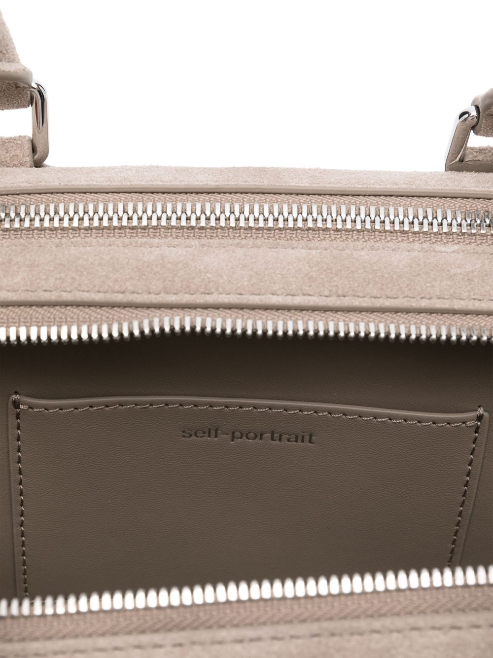 Self-Portrait suede baguette shoulder bag