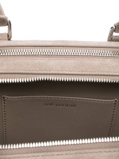 Self-Portrait suede baguette shoulder bag