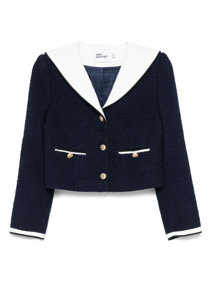 Self-Portrait Bouclé cropped jacket