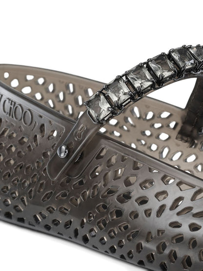 Jimmy Choo The Jelly Ballerina Flats with Crystal Embellishment