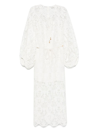 Zimmermann Coco lace midi dress - ivory