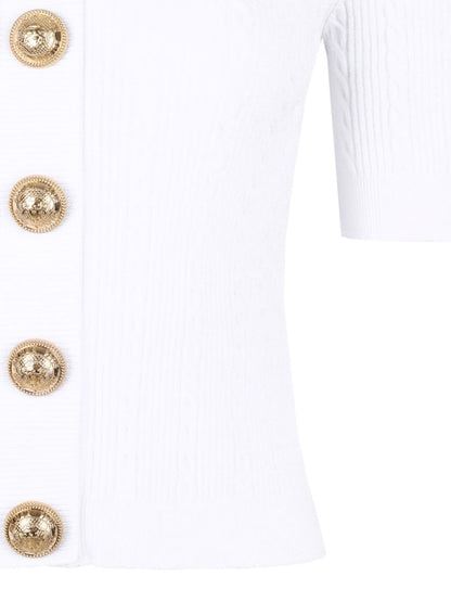 Balmain Ribbed buttoned top