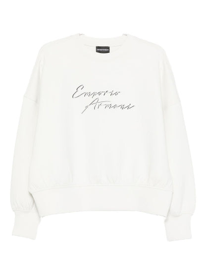 Emporio Armani Crewneck sweatshirt in double jersey with ASV logo embroidery