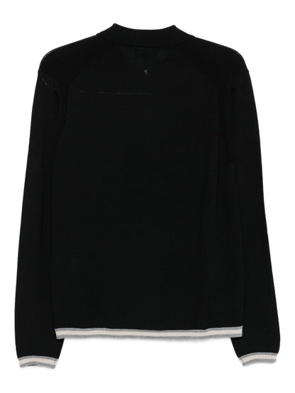 Emporio Armani Zip-up polo neck sweater in shaved virgin wool