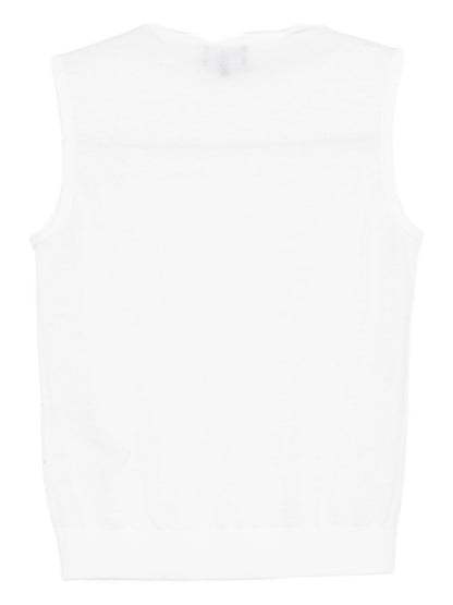 Emporio Armani Turtleneck top in shaved virgin wool with micro rhinestones