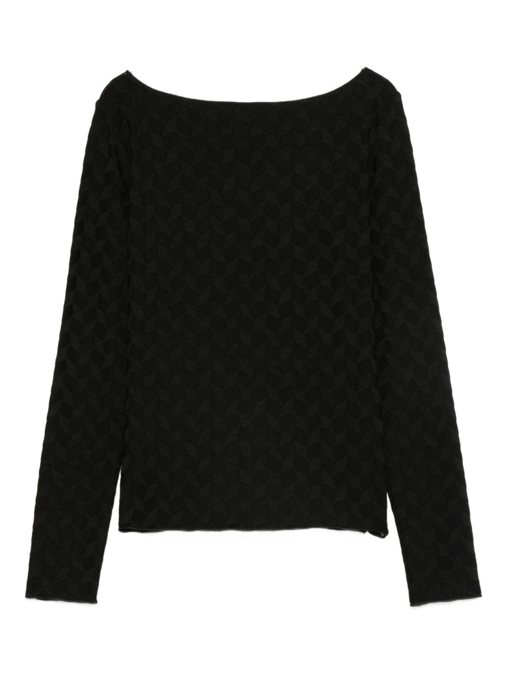 Emporio Armani Jacquard jersey sweater with geometric pattern