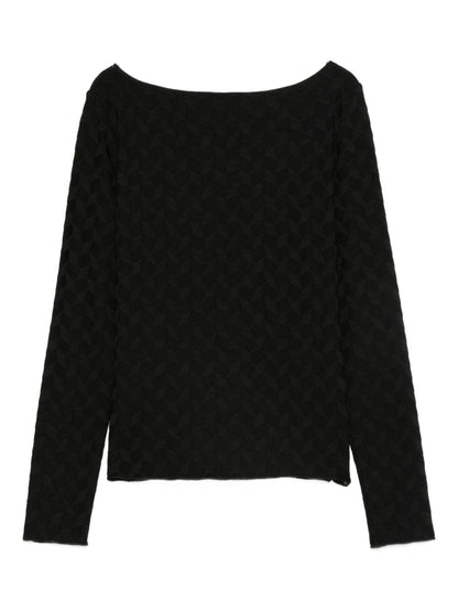Emporio Armani Jacquard jersey sweater with geometric pattern