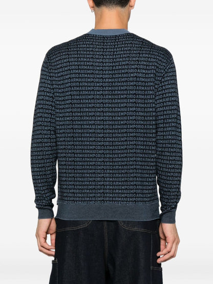 Emporio Armani Wool sweater with printed logo
