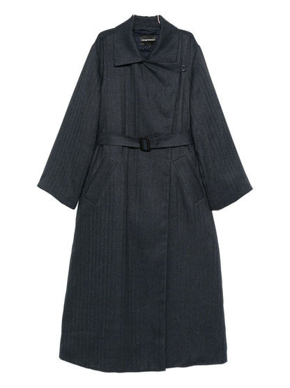 Emporio Armani Striped double-breasted coat