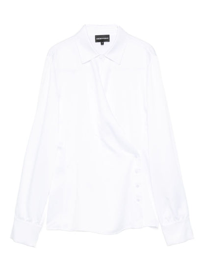 Emporio Armani Wrap-front button-detail blouse