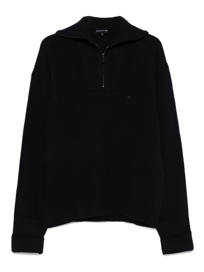 Emporio Armani Half-zip wool sweater