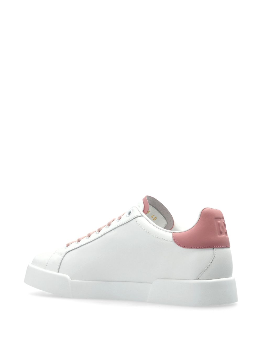 Dolce & Gabbana-Portofino Light Strobel sneakers in white and pink calf leather