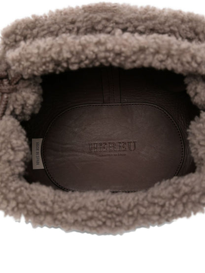 Hereu Leather shearling tote bag