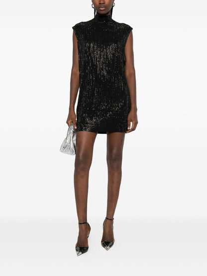 Emporio Armani Sequin high-neck sleeveless dress