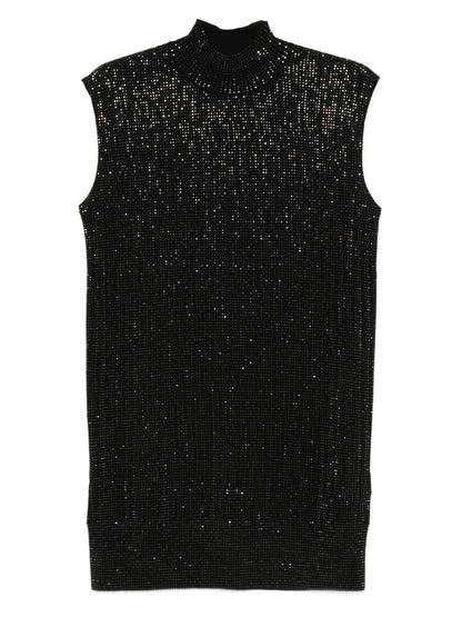 Emporio Armani Sequin high-neck sleeveless dress