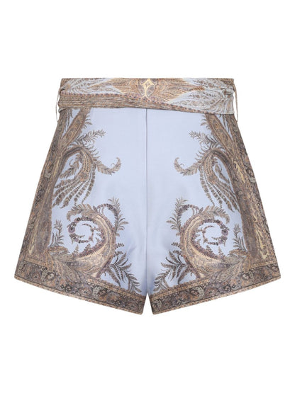 Zimmermann Paisley-print belted shorts
