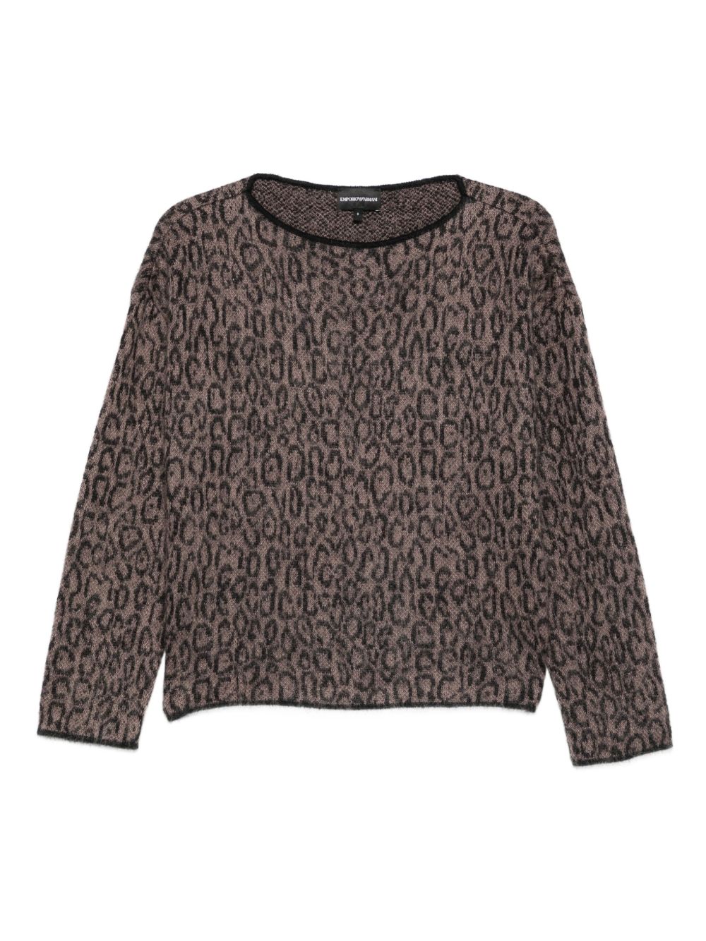 Emporio Armani Leopard-print crew-neck sweater