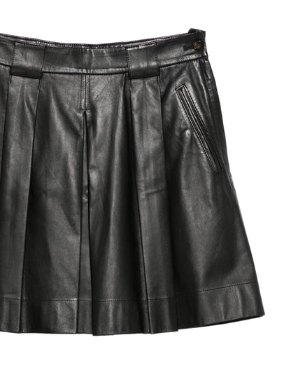 Emporio Armani Pleated leather mini skirt