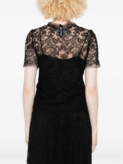Ermanno Scervino Floral-lace short-sleeve top