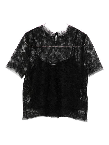 Ermanno Scervino Floral-lace short-sleeve top
