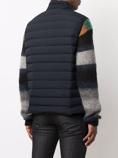 Emporio Armani Full-zip, sleeveless quilted nylon down jacket with eagle logo patch