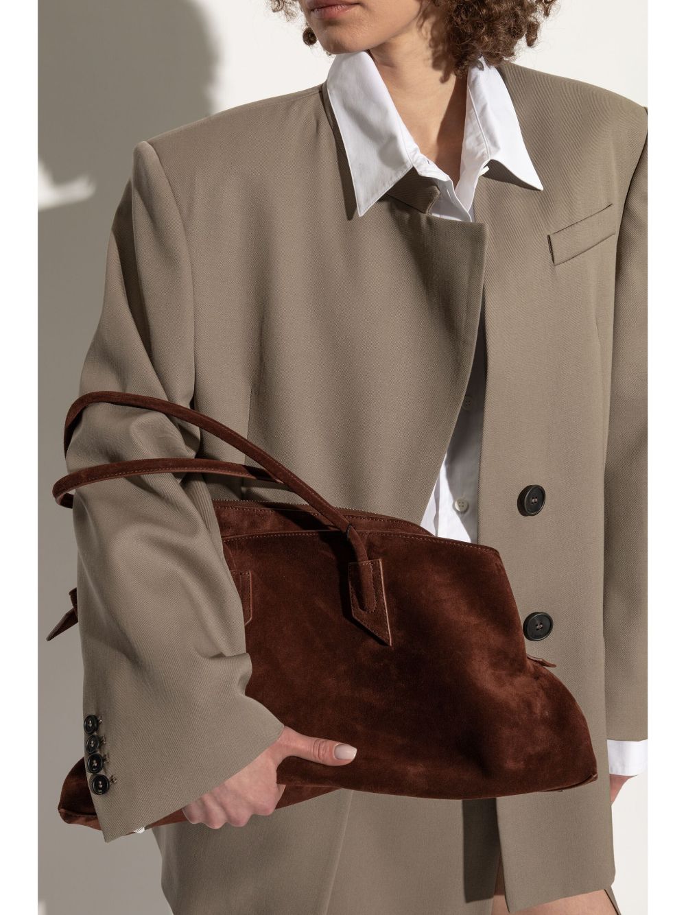The Attico ''La Passeggiata Medium'' Light Chocolate Top Handle