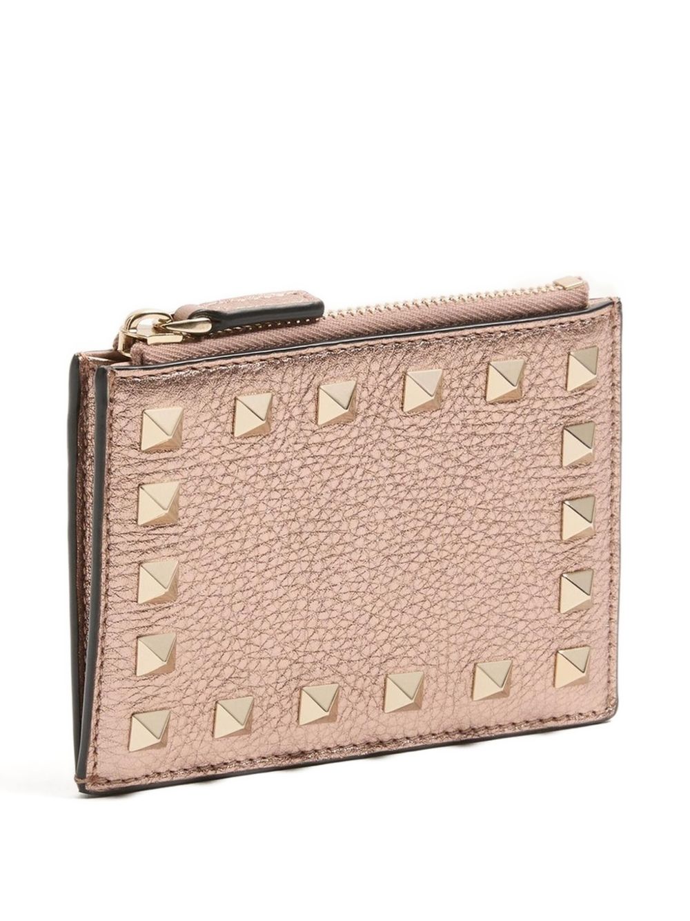 Valentino Garavani-Rockstud grainy card holder