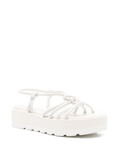 Gianvito Rossi Hebe leather knotted platform sandals.