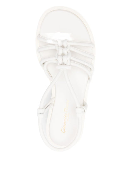 Gianvito Rossi Hebe leather knotted platform sandals.
