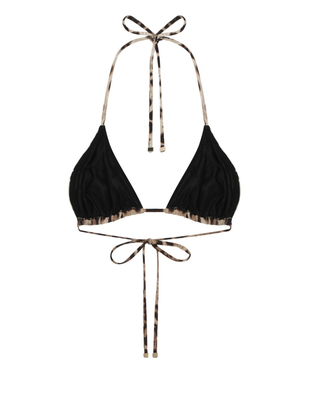 Dolce & Gabbana-leopard-print triangle bikini top.