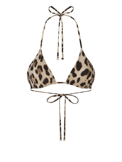 Dolce & Gabbana-leopard-print triangle bikini top.