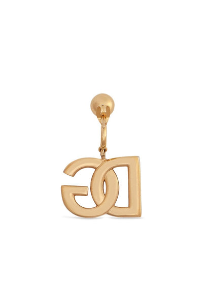 Dolce & Gabbana-DG logo clip-on earrings in gold-tone brass