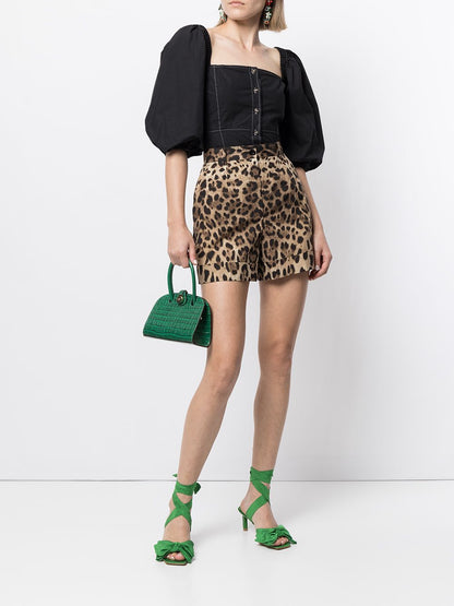 Dolce & Gabbana-Leopard-print tailored shorts.