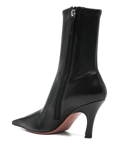 Amina Muaddi Jamie Stretch Bootie 80 Black Stretch Nappa