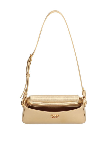 Dolce & Gabbana-Gold Laminated Calfskin phone bag