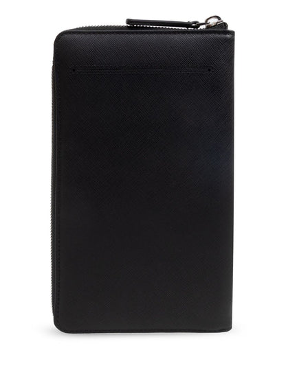 Emporio Armani Saffiano Leather Organizer With Asv Eagle Plaque