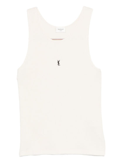 Saint Laurent Logo cotton tank top