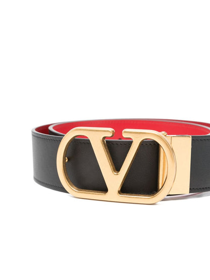 Valentino Garavani-Reversible Vlogo Signature Belt In Glossy Calfskin 40 Mm